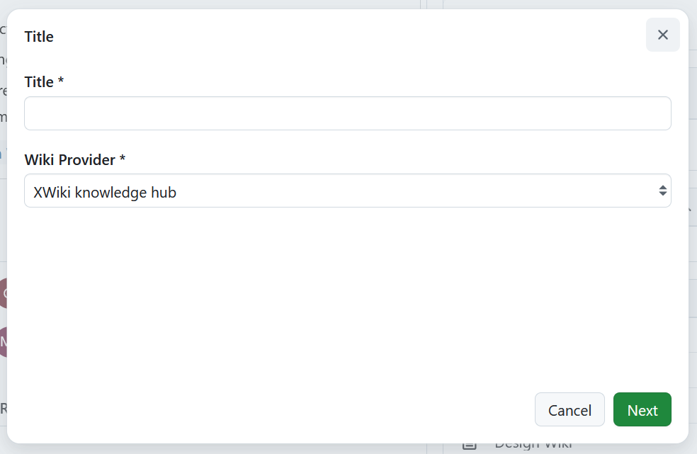 Select wiki provider when creating or linking a wiki page