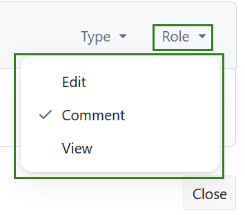 Lista de filtros de usuarios por rol de usuario