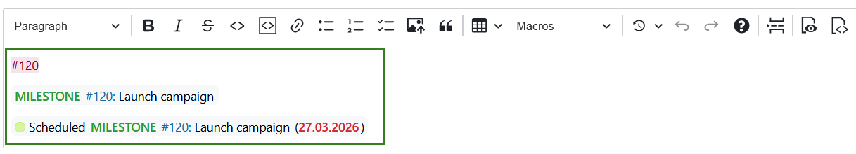 Link a work package using an hash