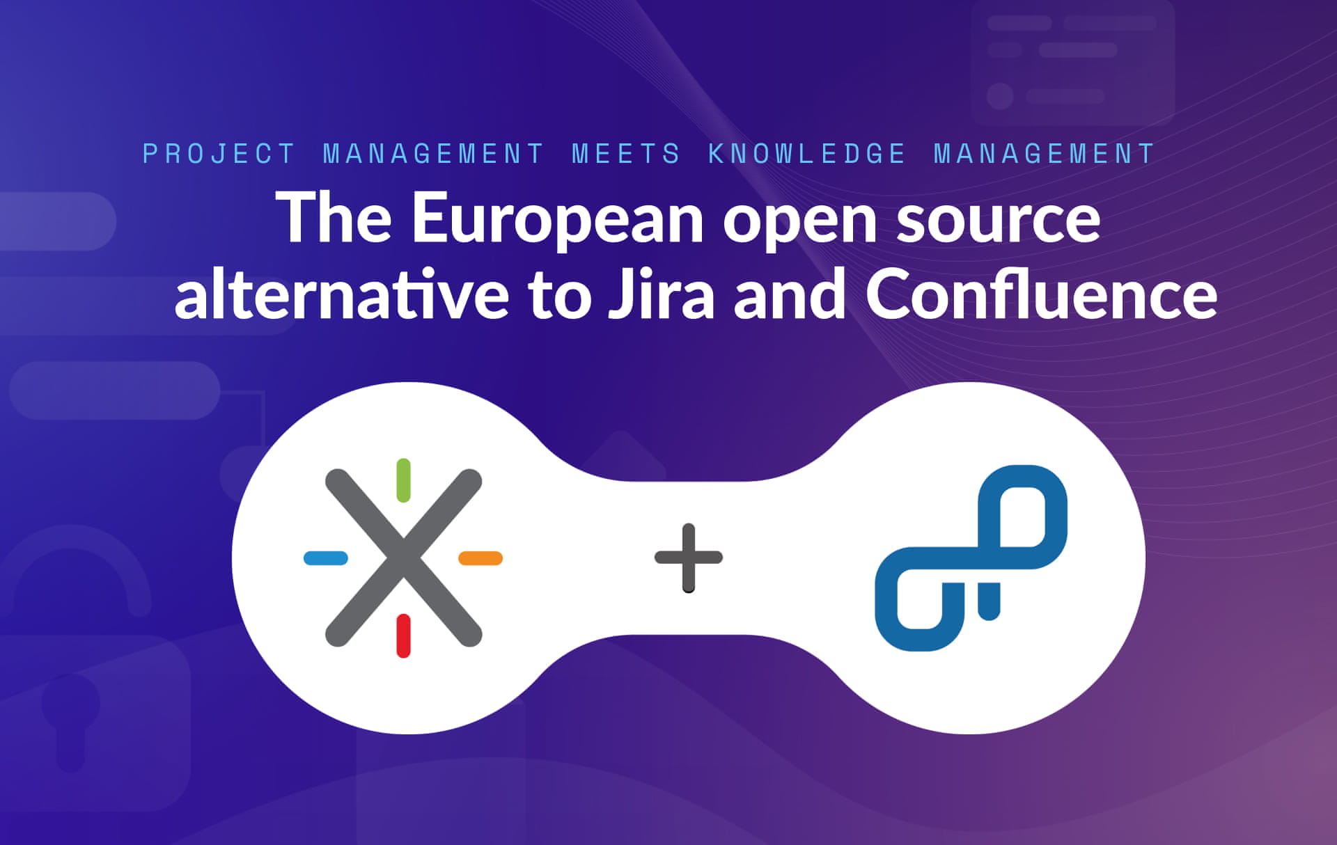 OpenProject and XWiki logos connected, the European open source alternative to Jira and Confluence