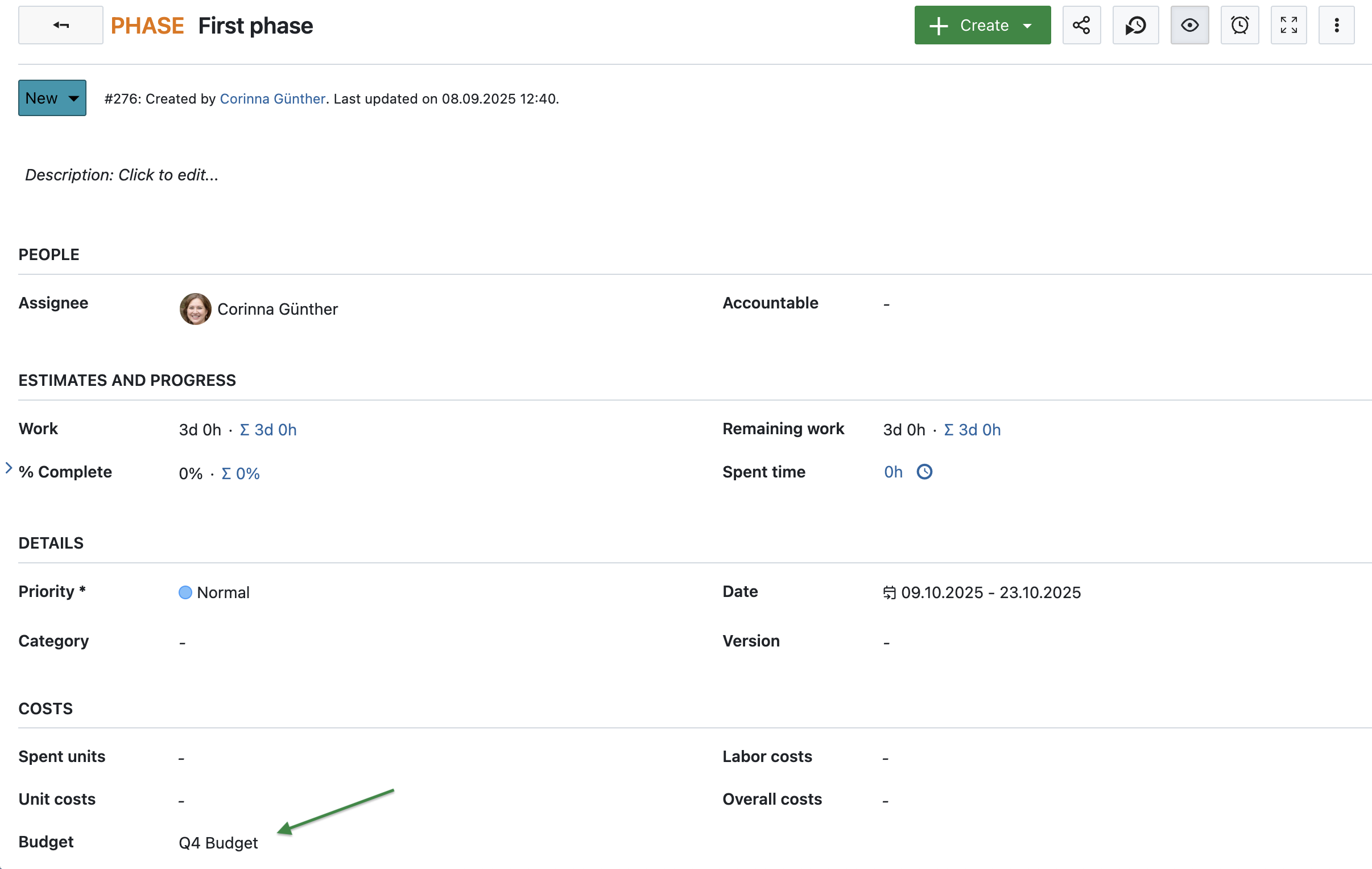 Follow the PRINCE2 process with OpenProject: Initiate a project by assigning budgets to work packages