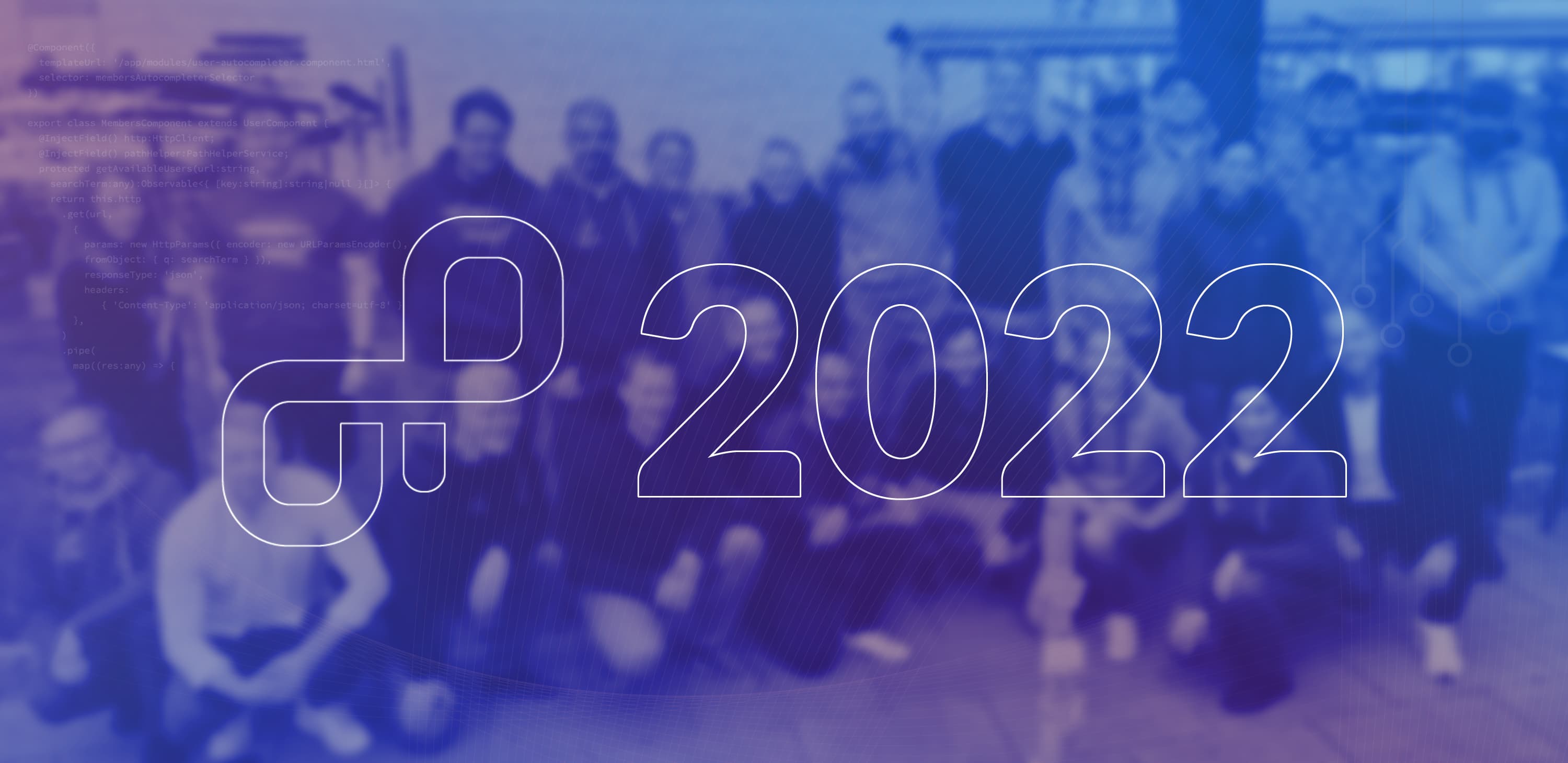 OpenProject team with year 2022 in the centre of the image